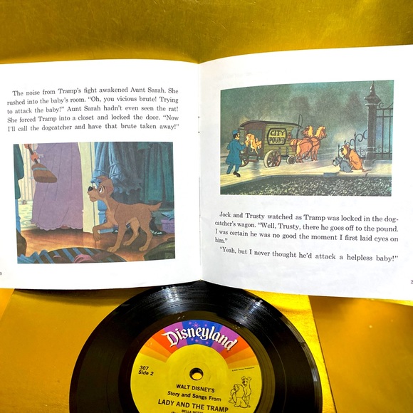 WALT DISNEY’S VTG 1979 STORY OF LADY AND THE TRAMP RECORD & 24p READ ALONG BOOK - Picture 15 of 16